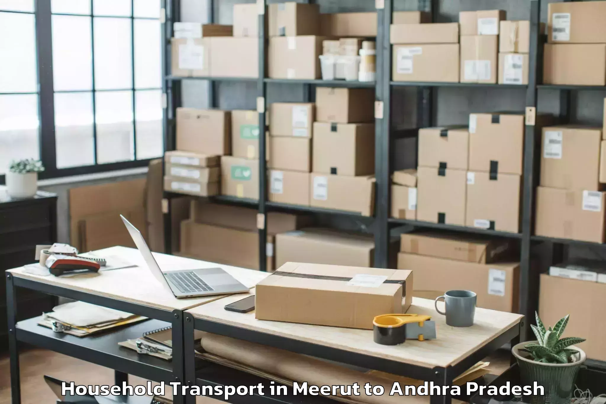 Meerut to Ellore Household Transport Booking